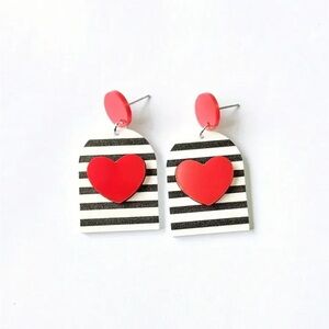 Red Heart Valentine Earrings
